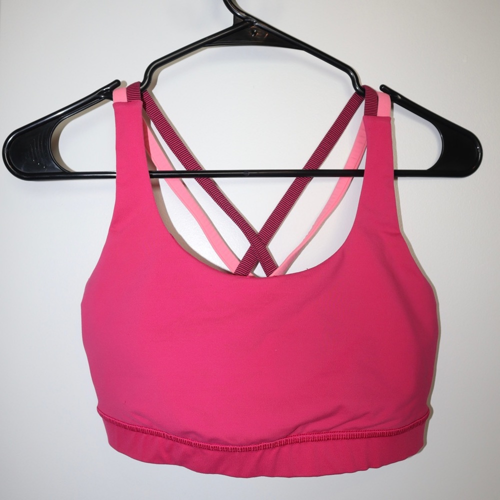 Hot Pink lululemon Energy Bra *Medium Support, B-D Cups – Size 8